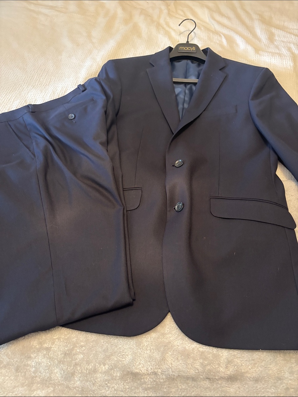 Kenneth Cole Men's Dark Navy Two-Button Suit Jacket (40L) and Trousers (34Wx34L)